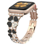 سوار ساعة معدني مزين بالألماس Petal، لساعات Apple Watch 3 مقاس 38 مم، Apple Watch 9 مقاس 45 مم، Apple Watch 3 مقاس 42 مم، Apple Watch 2 مقاس 38 مم، Apple Watch 2 مقاس 42 مم، Apple Watch مقاس 38 مم، Apple Watch مقاس 42 مم، Apple Watch 9 مقاس 41 مم
