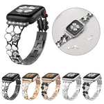 سوار ساعة معدني مزين بالألماس Petal، لساعات Apple Watch 3 مقاس 38 مم، Apple Watch 9 مقاس 45 مم، Apple Watch 3 مقاس 42 مم، Apple Watch 2 مقاس 38 مم، Apple Watch 2 مقاس 42 مم، Apple Watch مقاس 38 مم، Apple Watch مقاس 42 مم، Apple Watch 9 مقاس 41 مم