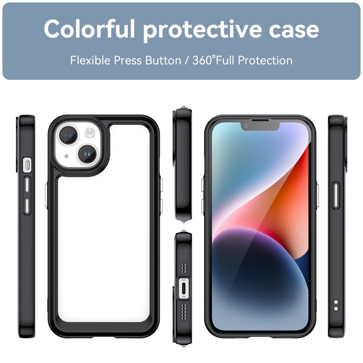 غطاء هاتف أكريليك + TPU من سلسلة ملونة، لهاتف iPhone 15