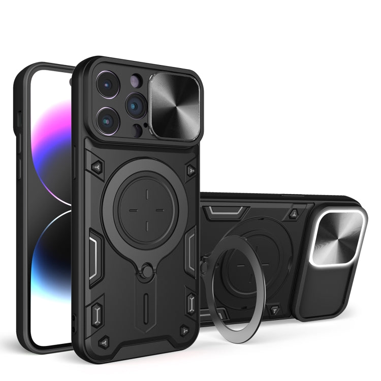 غطاء هاتف بممسك مغناطيسي منزلق بنقشة CD، لهواتف iPhone 14 Pro Max، iPhone 13 Pro Max، iPhone 13 Pro، iPhone 13، iPhone 12، iPhone 12 Pro Max، iPhone 12 Pro، iPhone 11 Pro Max