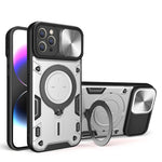غطاء هاتف بممسك مغناطيسي منزلق بنقشة CD، لهواتف iPhone 11، iPhone 11 Pro