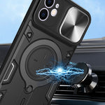 غطاء هاتف بممسك مغناطيسي منزلق بنقشة CD، لهواتف iPhone 11، iPhone 11 Pro