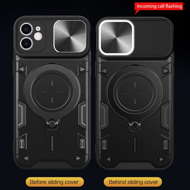غطاء هاتف بممسك مغناطيسي منزلق بنقشة CD، لهواتف iPhone 11، iPhone 11 Pro