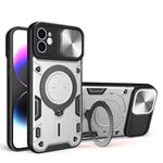 غطاء هاتف بممسك مغناطيسي منزلق بنقشة CD، لهواتف iPhone 11، iPhone 11 Pro