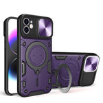 غطاء هاتف بممسك مغناطيسي منزلق بنقشة CD، لهواتف iPhone 11، iPhone 11 Pro