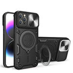 غطاء هاتف بممسك مغناطيسي منزلق بنقشة CD، لهواتف iPhone 11، iPhone 11 Pro