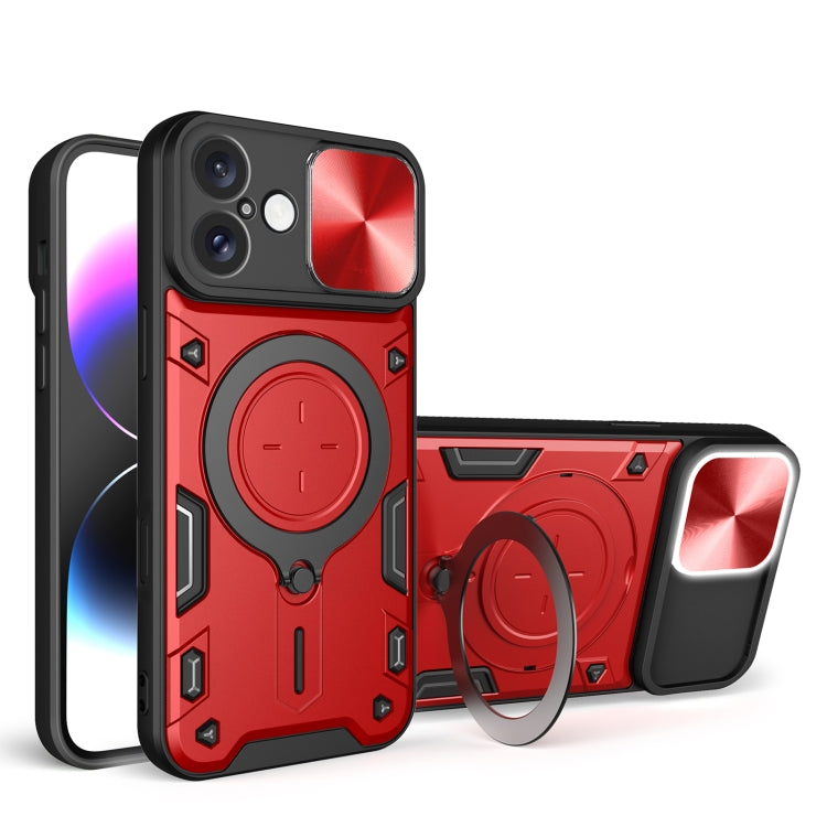 غطاء هاتف بممسك مغناطيسي منزلق بنقشة CD، لهواتف iPhone 17e / 16e، iPhone 17 Pro Max، iPhone 17 Pro، iPhone 17، iPhone Air، iPhone 16 Pro Max، iPhone 16 Pro، iPhone 16 Plus