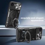 غطاء هاتف بممسك مغناطيسي منزلق بنقشة CD، لهواتف iPhone 17e / 16e، iPhone 17 Pro Max، iPhone 17 Pro، iPhone 17، iPhone Air، iPhone 16 Pro Max، iPhone 16 Pro، iPhone 16 Plus