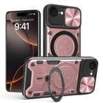 غطاء هاتف بممسك مغناطيسي منزلق بنقشة CD، لهواتف iPhone 17e / 16e، iPhone 17 Pro Max، iPhone 17 Pro، iPhone 17، iPhone Air، iPhone 16 Pro Max، iPhone 16 Pro، iPhone 16 Plus