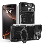 غطاء هاتف بممسك مغناطيسي منزلق بنقشة CD، لهواتف iPhone 17e / 16e، iPhone 17 Pro Max، iPhone 17 Pro، iPhone 17، iPhone Air، iPhone 16 Pro Max، iPhone 16 Pro، iPhone 16 Plus