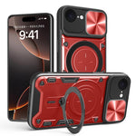 غطاء هاتف بممسك مغناطيسي منزلق بنقشة CD، لهواتف iPhone 17e / 16e، iPhone 17 Pro Max، iPhone 17 Pro، iPhone 17، iPhone Air، iPhone 16 Pro Max، iPhone 16 Pro، iPhone 16 Plus
