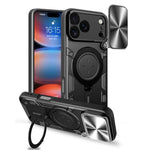 غطاء هاتف بممسك مغناطيسي منزلق بنقشة CD، لهواتف iPhone 17e / 16e، iPhone 17 Pro Max، iPhone 17 Pro، iPhone 17، iPhone Air، iPhone 16 Pro Max، iPhone 16 Pro، iPhone 16 Plus