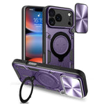 غطاء هاتف بممسك مغناطيسي منزلق بنقشة CD، لهواتف iPhone 17e / 16e، iPhone 17 Pro Max، iPhone 17 Pro، iPhone 17، iPhone Air، iPhone 16 Pro Max، iPhone 16 Pro، iPhone 16 Plus