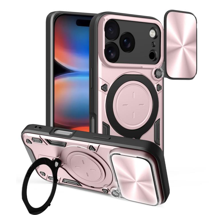 غطاء هاتف بممسك مغناطيسي منزلق بنقشة CD، لهواتف iPhone 17e / 16e، iPhone 17 Pro Max، iPhone 17 Pro، iPhone 17، iPhone Air، iPhone 16 Pro Max، iPhone 16 Pro، iPhone 16 Plus