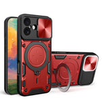 غطاء هاتف بممسك مغناطيسي منزلق بنقشة CD، لهواتف iPhone 17e / 16e، iPhone 17 Pro Max، iPhone 17 Pro، iPhone 17، iPhone Air، iPhone 16 Pro Max، iPhone 16 Pro، iPhone 16 Plus