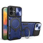 غطاء هاتف بممسك مغناطيسي منزلق بنقشة CD، لهواتف iPhone 17e / 16e، iPhone 17 Pro Max، iPhone 17 Pro، iPhone 17، iPhone Air، iPhone 16 Pro Max، iPhone 16 Pro، iPhone 16 Plus