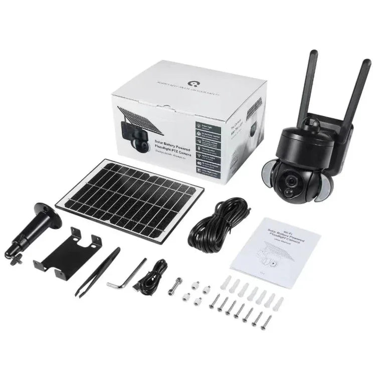 كاميرا قبة شمسية مقاومة للماء IP66 من SHIWOJIA بدقة 3MP مع 4G، صوت ثنائي الاتجاه، كشف حركة PIR، ورؤية ليلية، EU، AU، US