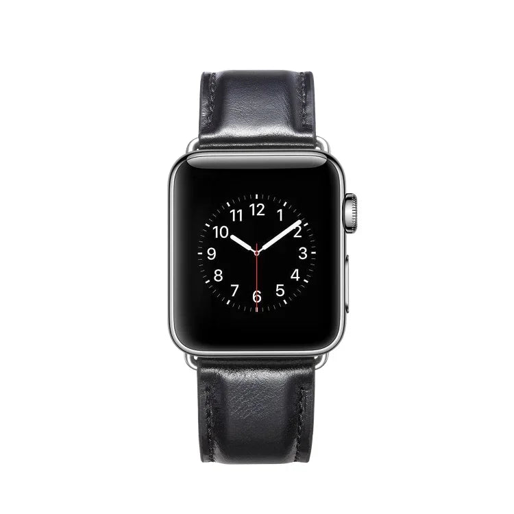 سوار ساعة من جلد الحصان المجنون عالي الجودة، لسلسلة Apple Watch 7 مقاس 41مم / 6 و SE و 5 و 4 مقاس 40مم / 3 و 2 و 1 مقاس 38مم، لسلسلة Apple Watch 7 مقاس 45مم / 6 و SE و 5 و 4 مقاس 44مم / 3 و 2 و 1 مقاس 42مم