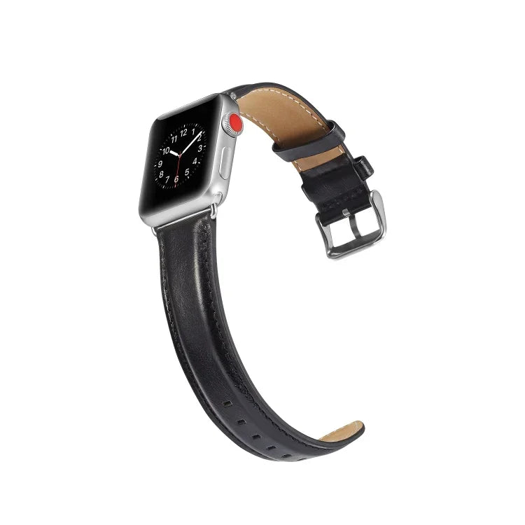 سوار ساعة من جلد الحصان المجنون عالي الجودة، لسلسلة Apple Watch 7 مقاس 41مم / 6 و SE و 5 و 4 مقاس 40مم / 3 و 2 و 1 مقاس 38مم، لسلسلة Apple Watch 7 مقاس 45مم / 6 و SE و 5 و 4 مقاس 44مم / 3 و 2 و 1 مقاس 42مم