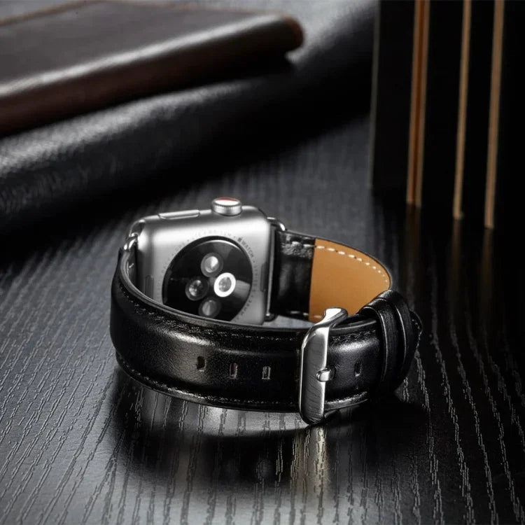 سوار ساعة من جلد الحصان المجنون عالي الجودة، لسلسلة Apple Watch 7 مقاس 41مم / 6 و SE و 5 و 4 مقاس 40مم / 3 و 2 و 1 مقاس 38مم، لسلسلة Apple Watch 7 مقاس 45مم / 6 و SE و 5 و 4 مقاس 44مم / 3 و 2 و 1 مقاس 42مم