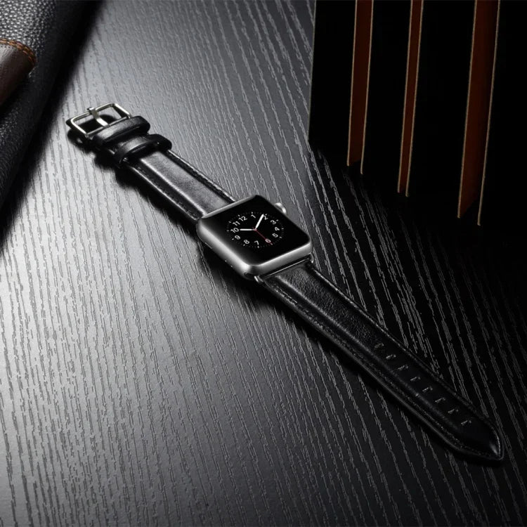 سوار ساعة من جلد الحصان المجنون عالي الجودة، لسلسلة Apple Watch 7 مقاس 41مم / 6 و SE و 5 و 4 مقاس 40مم / 3 و 2 و 1 مقاس 38مم، لسلسلة Apple Watch 7 مقاس 45مم / 6 و SE و 5 و 4 مقاس 44مم / 3 و 2 و 1 مقاس 42مم