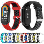 Two-color Steel Plug Silicone Watch Band, For Xiaomi Mi Band 8