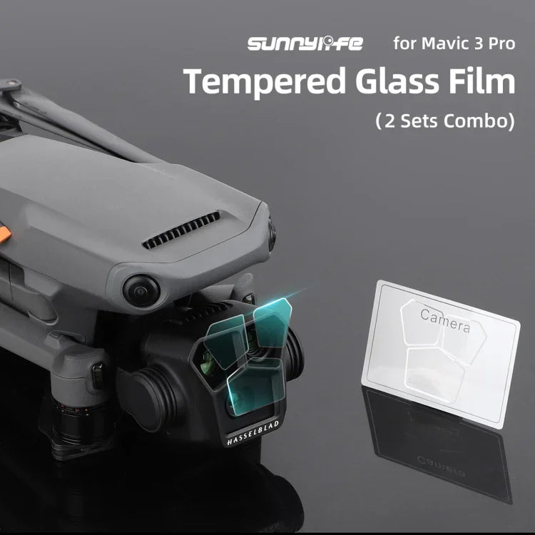 مجموعة من قطعتين من فيلم زجاج مقسى مقاوم للانفجار بدقة HD من Sunnylife M3P-BHM578، Sunnylife لـ DJI Mavic 3 Pro
