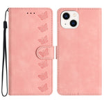 غطاء هاتف من الجلد المنقوش بنمط سبع فراشات، لهواتف iPhone 14 Pro Max، iPhone 13 Pro Max، iPhone 13 Pro، iPhone 13، iPhone 13 mini، iPhone 12، iPhone 12 Pro Max، iPhone 12 Pro