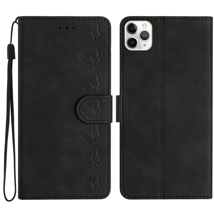 غطاء هاتف من الجلد المنقوش بنمط سبع فراشات، لهواتف iPhone 12 mini، iPhone 11 Pro Max، iPhone 11، iPhone 11 Pro