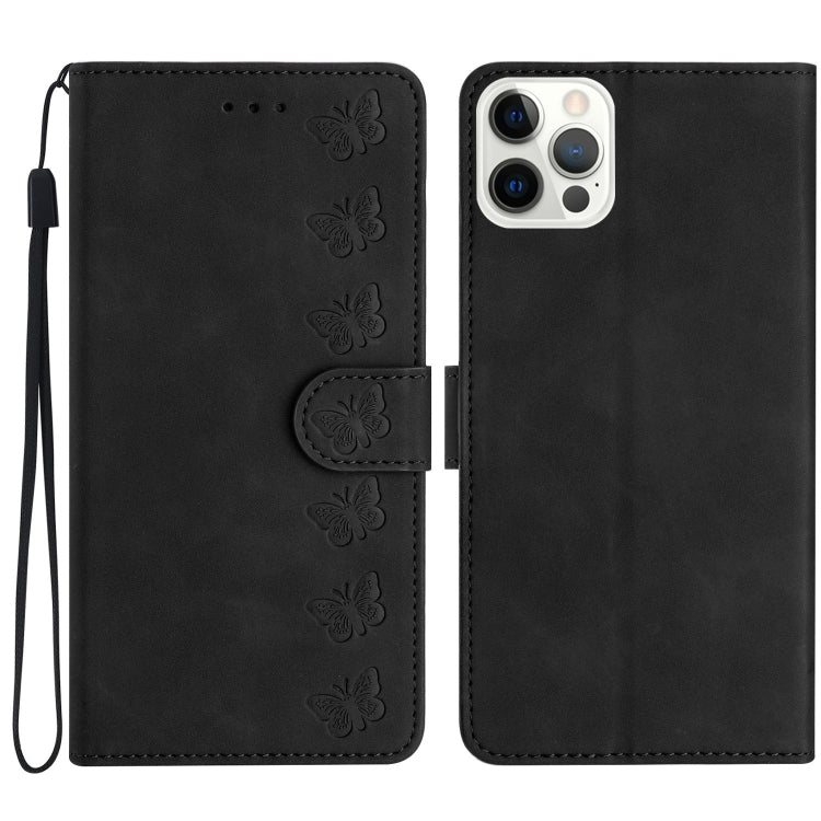 غطاء هاتف من الجلد بنقشة سبع فراشات بارزة، لهواتف iPhone 16e / 17e، iPhone 17 Pro Max، iPhone 17 Pro، iPhone 17، iPhone Air، iPhone 16 Pro Max، iPhone 16 Pro، iPhone 16 Plus