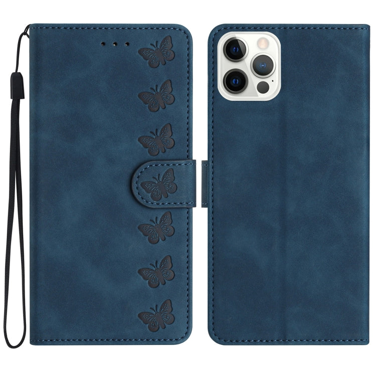 غطاء هاتف من الجلد بنقشة سبع فراشات بارزة، لهواتف iPhone 16e / 17e، iPhone 17 Pro Max، iPhone 17 Pro، iPhone 17، iPhone Air، iPhone 16 Pro Max، iPhone 16 Pro، iPhone 16 Plus