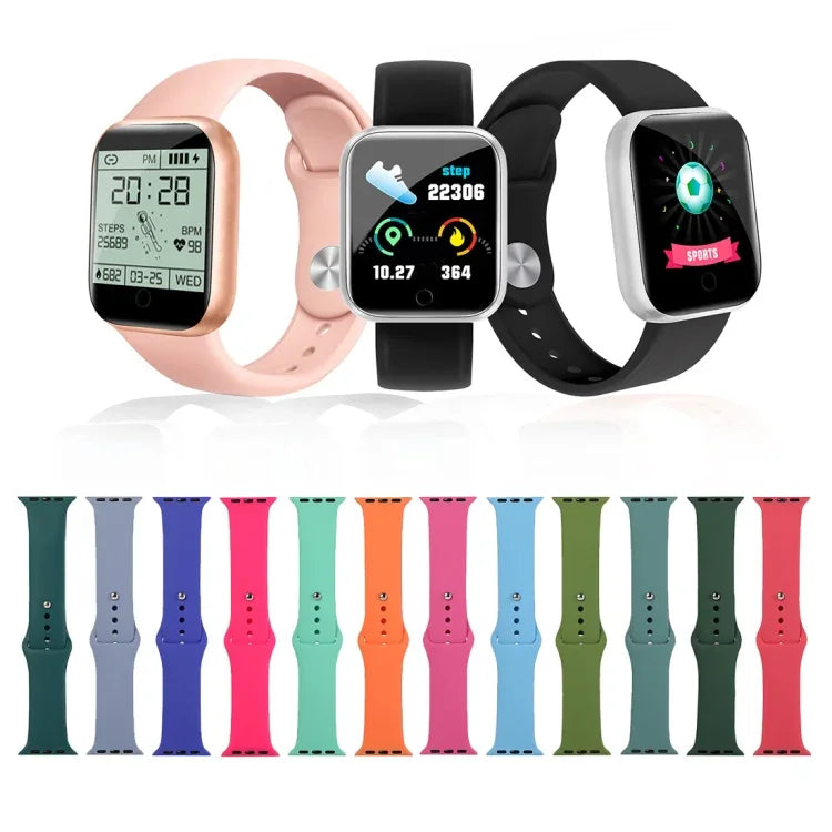حزام ساعة بديل من السيليكون، قسم قصير (للنساء)، لساعات Apple Watch Series 8&7 بحجم 41 مم / SE 2&6&SE&5&4 بحجم 40 مم / 3&2&1 بحجم 38 مم