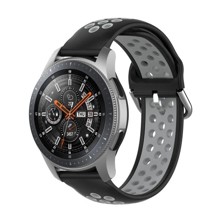 Universal Sports Two-tone Silicone Replacement Wrist Strap, For Samsung Galaxy Watch 46mm / Gear S3, For Huawei Watch GT2 / Honor Magic Watch 2 46mm