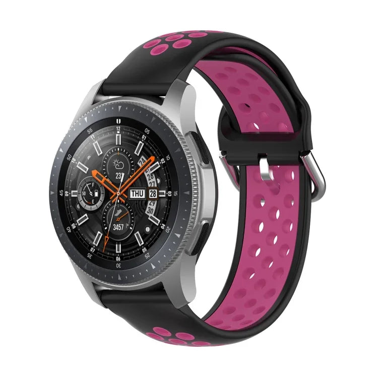 Universal Sports Two-tone Silicone Replacement Wrist Strap, For Samsung Galaxy Watch 46mm / Gear S3, For Huawei Watch GT2 / Honor Magic Watch 2 46mm