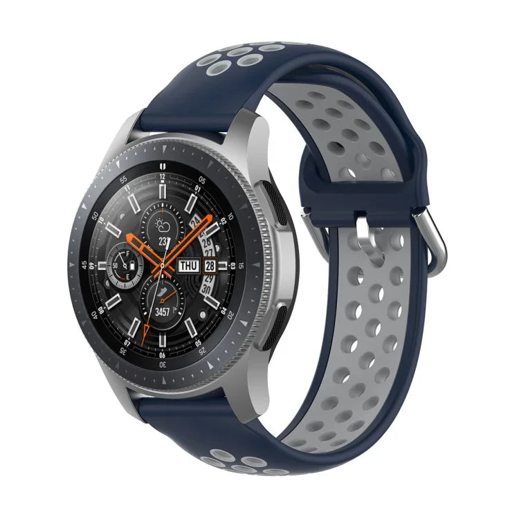 Universal Sports Two-tone Silicone Replacement Wrist Strap, For Samsung Galaxy Watch 46mm / Gear S3, For Huawei Watch GT2 / Honor Magic Watch 2 46mm
