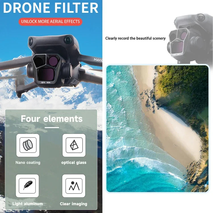 فلتر عدسة JSR GB 8 في 1 CPL ND8 ND16 ND32 ND64 STAR ND1000 NIGHT، 8 في 1 لـ DJI Mavic 3 Pro
