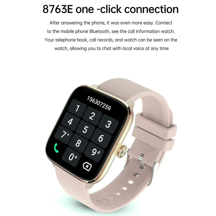 ساعة ذكية بحزام سيليكون مقاوم للماء بمعيار IP67 بحجم 1.96 بوصة T20، تدعم مكالمات بلوتوث ثنائية الوضع / مراقبة معدل ضربات القلب