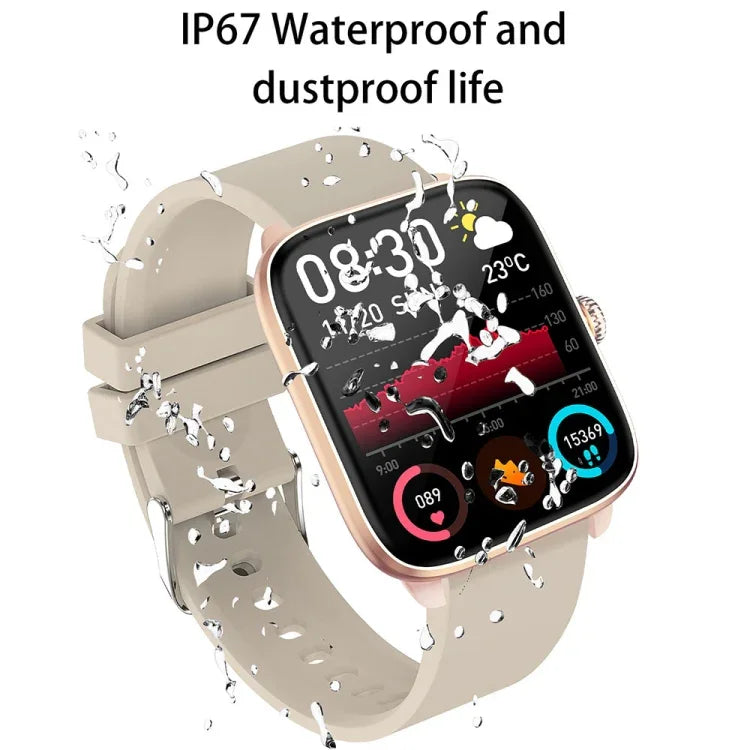 ساعة ذكية بحزام سيليكون مقاوم للماء بمعيار IP67 بحجم 1.96 بوصة T20، تدعم مكالمات بلوتوث ثنائية الوضع / مراقبة معدل ضربات القلب