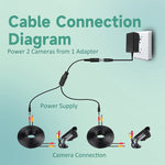 5.5 x 2.1mm Female to Male Plug DC Power Splitter Adapter Power Cable, 30cm, 70cm