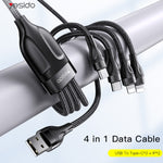 كابل شحن USB بطول 1.2م بقوة 4A إلى Type-C مزدوج + 8 بن مزدوج من YESIDO CA111