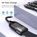 كابل شحن USB بطول 1.2م بقوة 4A إلى Type-C مزدوج + 8 بن مزدوج من YESIDO CA111