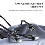 كابل شحن USB بطول 1.2م بقوة 4A إلى Type-C مزدوج + 8 بن مزدوج من YESIDO CA111