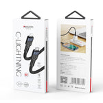 YESIDO CA107 1.2م 2.4A USB-C / Type-C إلى 8 دبابيس كابل بيانات شحن OD0.6، CA107