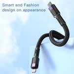 YESIDO CA107 1.2م 2.4A USB-C / Type-C إلى 8 دبابيس كابل بيانات شحن OD0.6، CA107