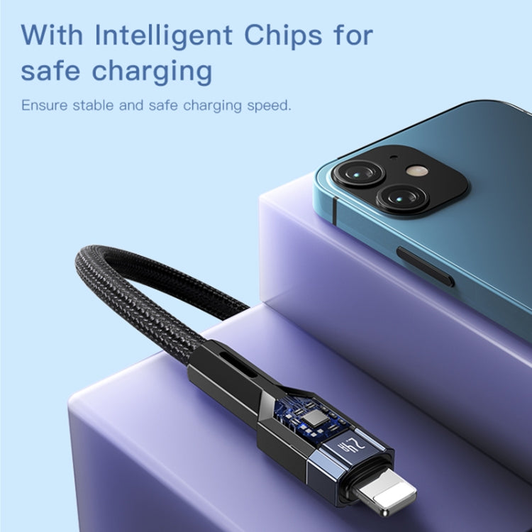 YESIDO CA107 1.2م 2.4A USB-C / Type-C إلى 8 دبابيس كابل بيانات شحن OD0.6، CA107
