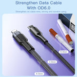 YESIDO CA107 1.2م 2.4A USB-C / Type-C إلى 8 دبابيس كابل بيانات شحن OD0.6، CA107
