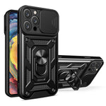 غطاء هاتف بتصميم غطاء كاميرا منزلق من TPU+PC، لهواتف iPhone 16 Pro، iPhone 16 Plus، iPhone 16، iPhone 15 Pro