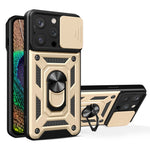غطاء هاتف بتصميم غطاء كاميرا منزلق من TPU+PC، لهواتف iPhone 16 Pro، iPhone 16 Plus، iPhone 16، iPhone 15 Pro