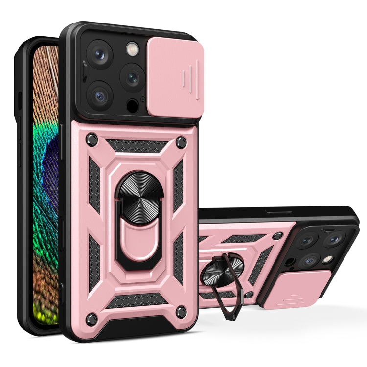 غطاء هاتف بتصميم غطاء كاميرا منزلق من TPU+PC، لهواتف iPhone 16 Pro، iPhone 16 Plus، iPhone 16، iPhone 15 Pro