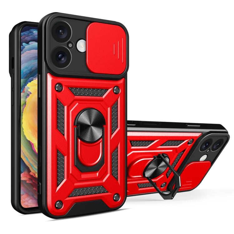 غطاء هاتف بتصميم غطاء كاميرا منزلق من TPU+PC، لهواتف iPhone 16 Pro، iPhone 16 Plus، iPhone 16، iPhone 15 Pro